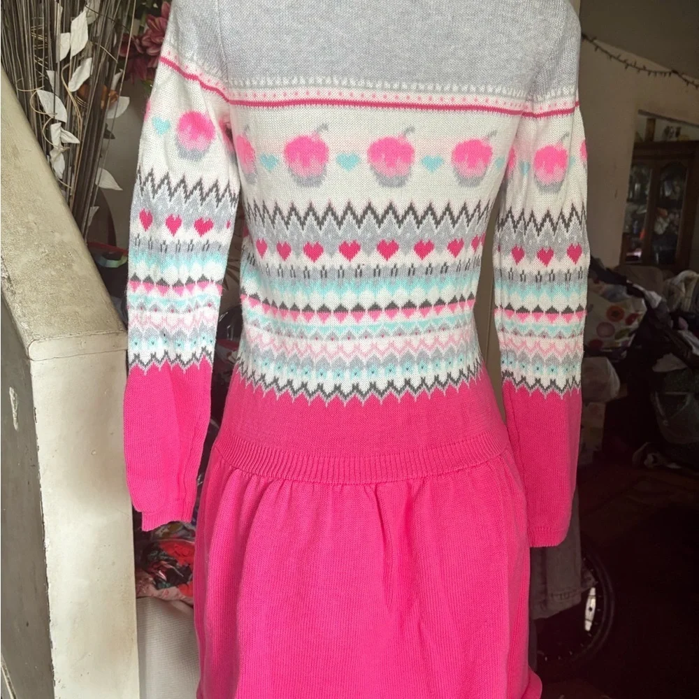 Girls Fairisle Sweater Dress - Little apples